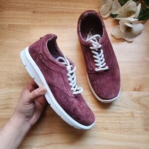 Vans Iso 1.5 Tweed Dots Burgundy Suede Ultracrush Sneaker Womens 8.5 Mens 7